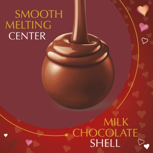Lindt LINDOR Valentine's Day Milk Chocolate Candy Truffles Bag Perspective: left