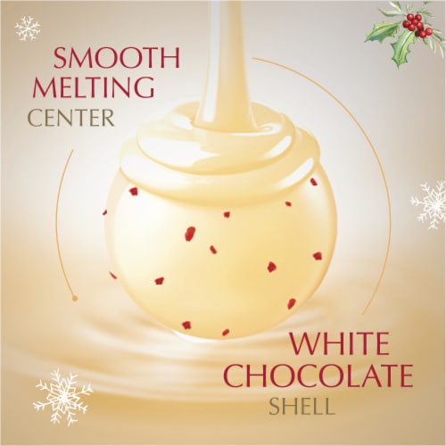 Lindt LINDOR Peppermint White Chocolate Christmas Candy Truffles Bag Perspective: left