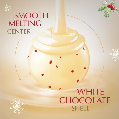 Lindt LINDOR Peppermint White Chocolate Christmas Candy Truffles Bag Perspective: left