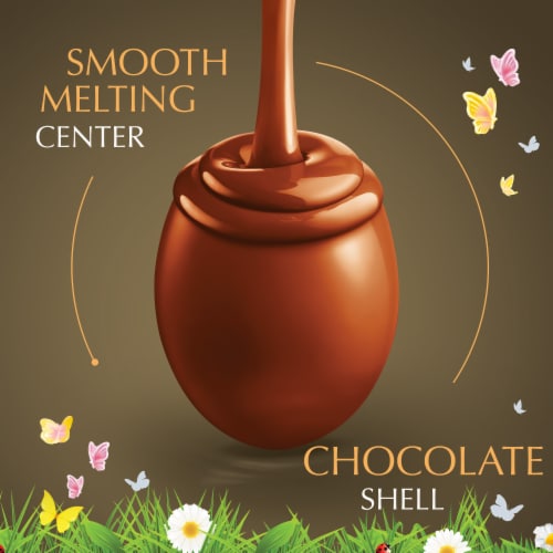 Lindt LINDOR Assorted Chocolate Easter Candy Truffle Eggs Pouch Perspective: left