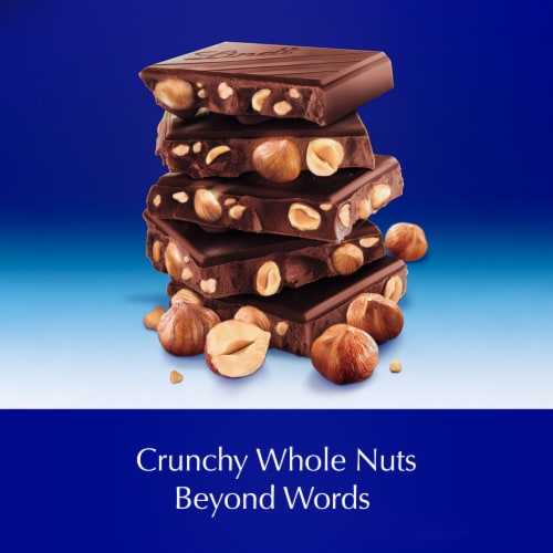 Lindt CLASSIC RECIPE Whole Hazelnut Dark Chocolate Candy Bar Perspective: left