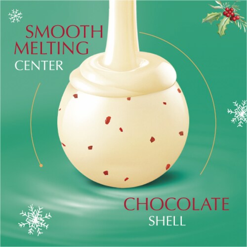 Lindt LINDOR Assorted Peppermint Chocolate Christmas Candy Truffles Bag Perspective: left
