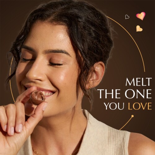 Lindt LINDOR Valentine's 70% Extra Dark Chocolate Candy Truffles Bag Perspective: left
