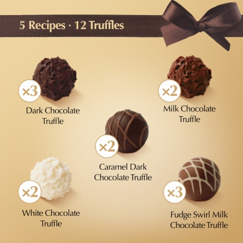 Lindt Gourmet Truffles Assorted Chocolate Candy Gift Box Perspective: left