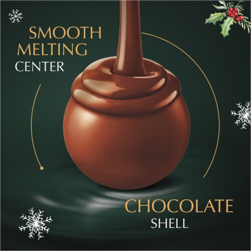 Lindt LINDOR Holiday Assortment Chocolate Christmas Candy Truffles Bag Perspective: left