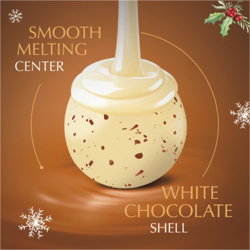 Lindt LINDOR Snickerdoodle White Chocolate Christmas Candy Truffles Bag Perspective: left