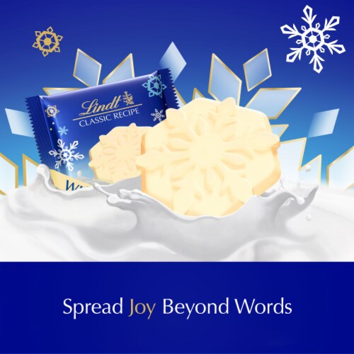 Lindt CLASSIC RECIPE Holiday White Chocolate Candy Snowflake Pouch Perspective: left