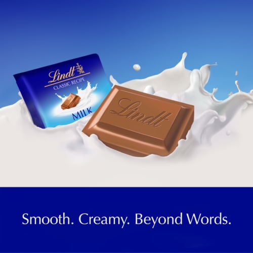 Lindt CLASSIC RECIPE Milk Chocolate Candy Individually Wrapped Pieces Perspective: left