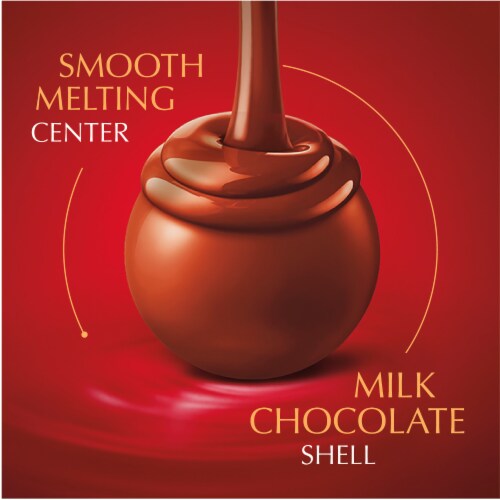 Lindt LINDOR Milk Chocolate Candy Truffles Pack Perspective: left