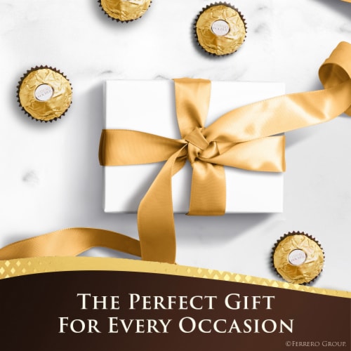 Ferrero Rocher Premium Gourmet Milk Chocolate Hazelnut Luxury Chocolate Holiday Gift Perspective: left