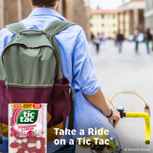Tic Tac Strawberry & Cream Mints On-the-Go Refreshment Perspective: left