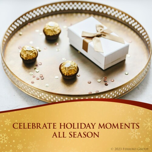 Ferrero Rocher Premium Gourmet Milk Chocolate Hazelnut Individually Wrapped Chocolates For Gifting Perspective: left