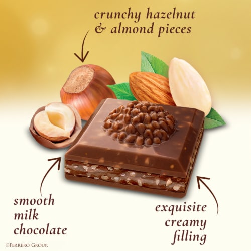 Ferrero Rocher Premium Chocolate Bar Milk Chocolate Hazelnut and Almond Luxury Chocolate Perspective: left