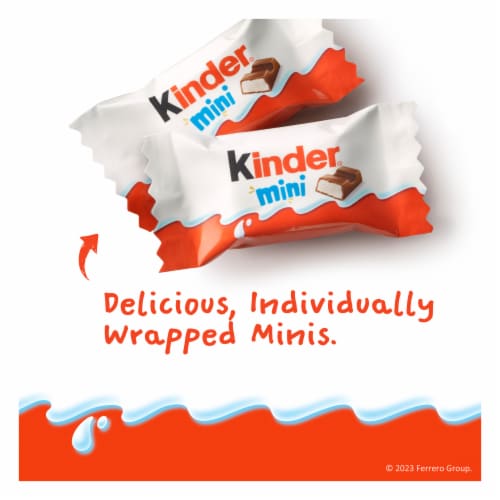 Kinder Chocolate Mini Milk Chocolate Bars Individually Wrapped Candy Family Pack Perspective: left