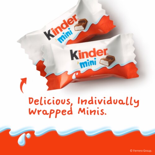 Kinder Chocolate Mini Milk Chocolate Bars Individually Wrapped Candy Share Pack Perspective: left