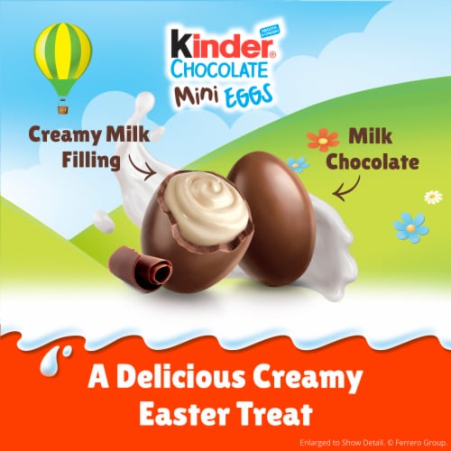 Kinder Mini Eggs, Individually Wrapped Chocolate Candy Perspective: left