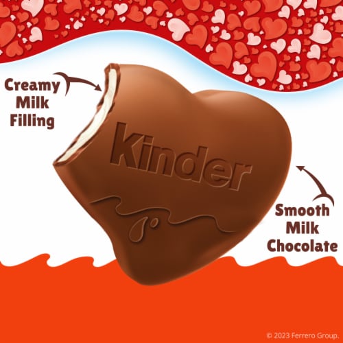 Kinder Love Individually Wrapped Milk Chocolate Heart Perspective: left