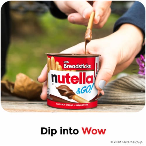 Nutella & GO! Hazelnut and Cocoa Spread With Breadsticks Stocking Stuffer ​Holiday Treat​ Perspective: left