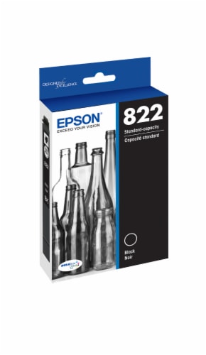 Epson T822 Standard Capacity Black Ink Cartridge Perspective: left
