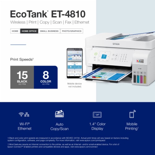 Epson EcoTank ET-4810 All-in-One Cartridge-Free Supertank Printer Perspective: left