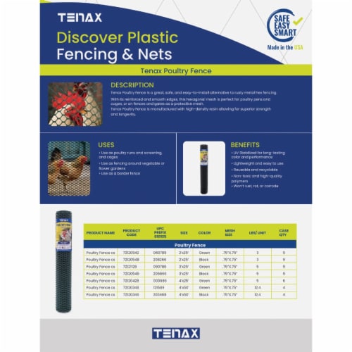Tenax® Poultry Fence - Green Perspective: left