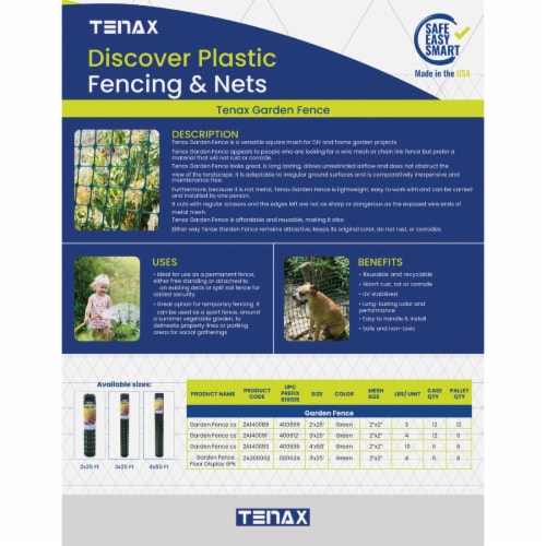Tenax Garden Fence Green 3-ft X 25-ft Perspective: left