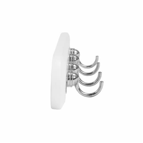 Spectrum 4-Hook Key Rack - White/Chrome Perspective: left