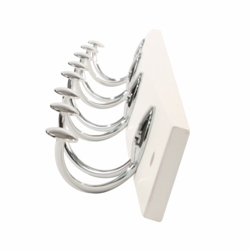 Spectrum Stratford 4-Double Hook Wood Rack - White/Chrome Perspective: left
