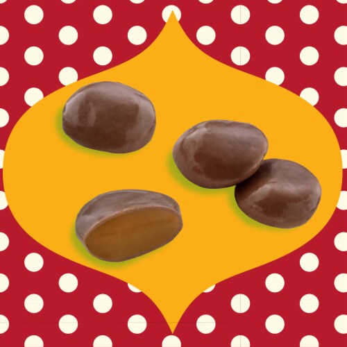 MILK DUDS Chocolate and Caramel Christmas Candy Box Perspective: left