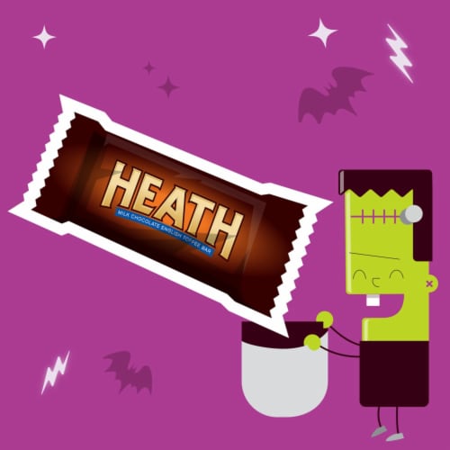 Heath Snack Size Toffee Bars Halloween Candy Perspective: left