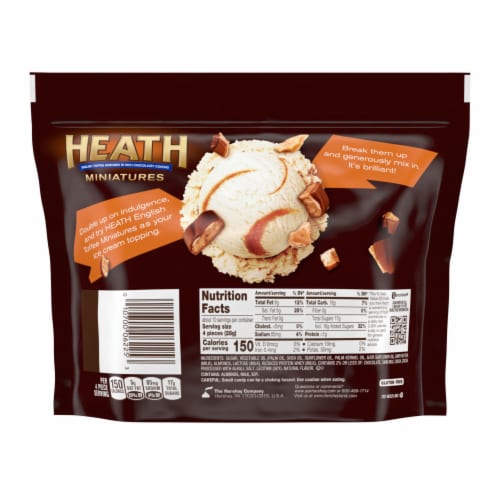 HEATH Miniatures Milk Chocolate English Toffee Snack Size Candy Bars Share Pack Perspective: left