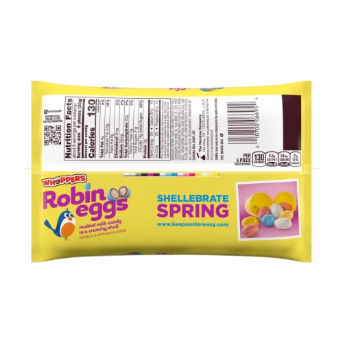 WHOPPERS Robin Eggs Malted Milk Balls Easter Candy Bag Perspective: left