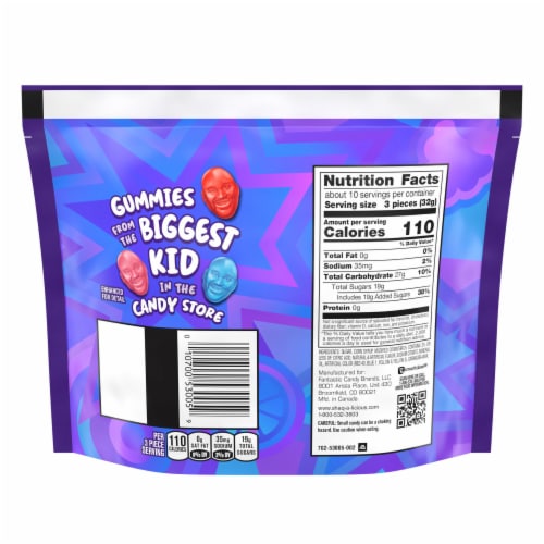 SHAQ-A-LICIOUS XL GUMMIES Original Flavor Chewy Candy Bag Perspective: left