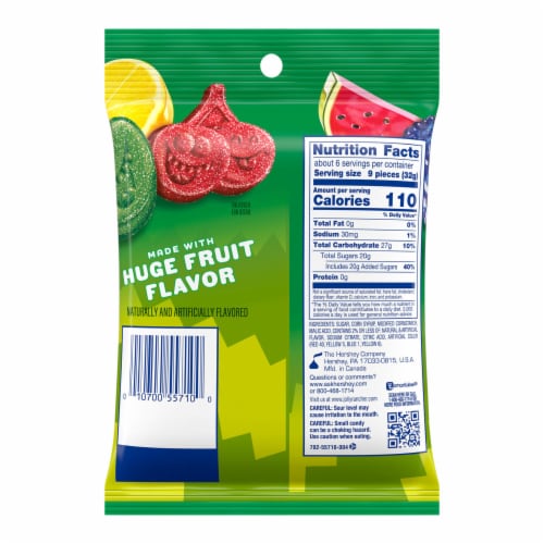 JOLLY RANCHER Sour Gummies Assorted Fruit Flavored Candy Bag Perspective: left