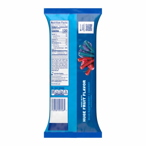 JOLLY RANCHER Ropes Blue Raspberry and Cherry Flavored Candy Bag Perspective: left