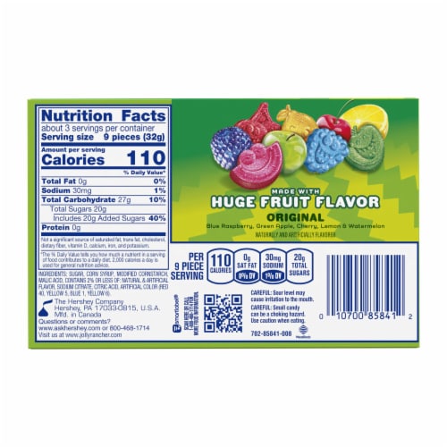 JOLLY RANCHER Sour Gummies Assorted Fruit Flavored Candy Box Perspective: left