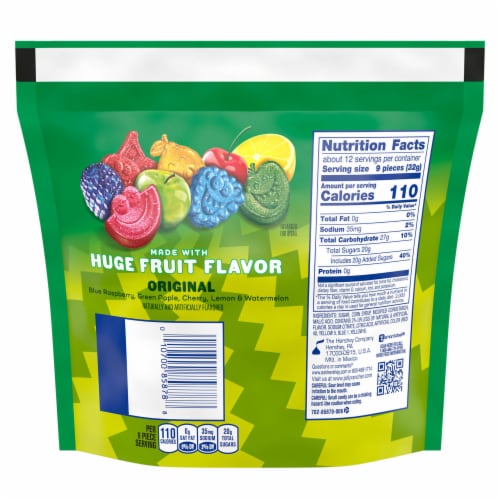 JOLLY RANCHER Sour Gummies Assorted Fruit Flavored Candy Resealable Bag Perspective: left