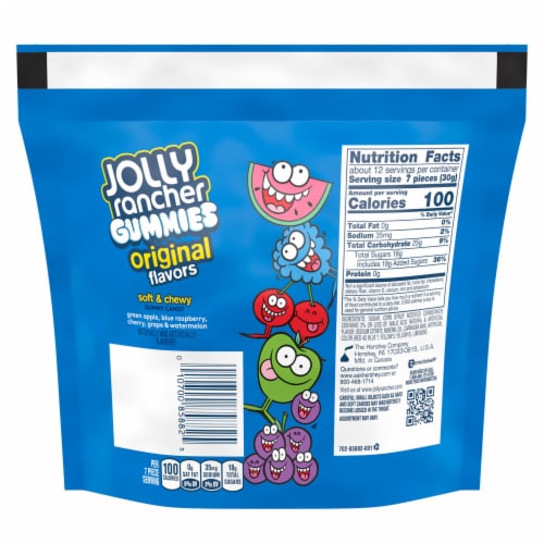 JOLLY RANCHER Gummies Assorted Fruit Flavored Candy Bag Perspective: left