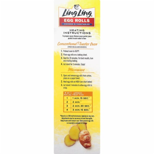 Ling Ling Chicken & Vegetables Egg Rolls 4 Count Perspective: left