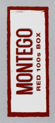 Montego Red 100s Box Cigarettes Perspective: left
