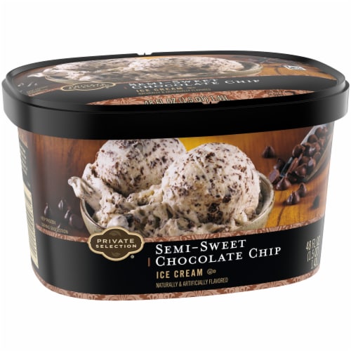 Private Selection® Semi-Sweet Chocolate Chip Ice Cream Tub Perspective: left