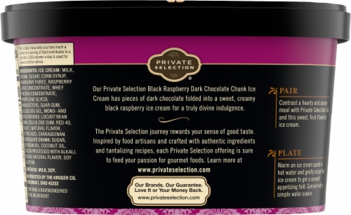 Private Selection® Black Raspberry Dark Chocolate Chunk Ice Cream Tub Perspective: left