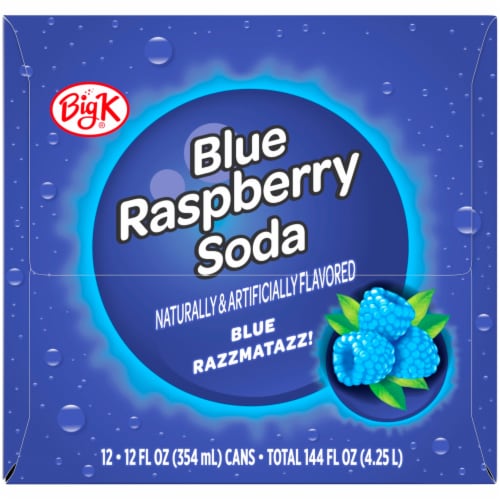 Kroger Big K® Blue Raspberry Soda Can Perspective: left