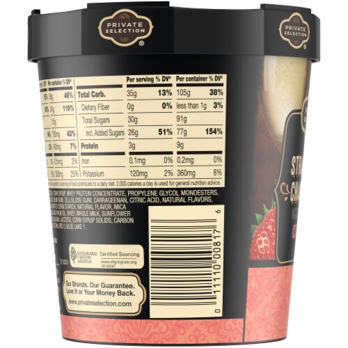 Private Selection® Strawberry Champagne Ice Cream Pint Perspective: left