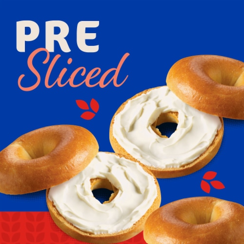 Kroger® Pre-Sliced Plain Mini Bagels Perspective: left