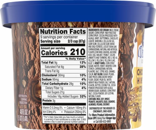 Kroger® Deluxe Chocolate Honey Nut Crunch Ice Cream Tub Perspective: left