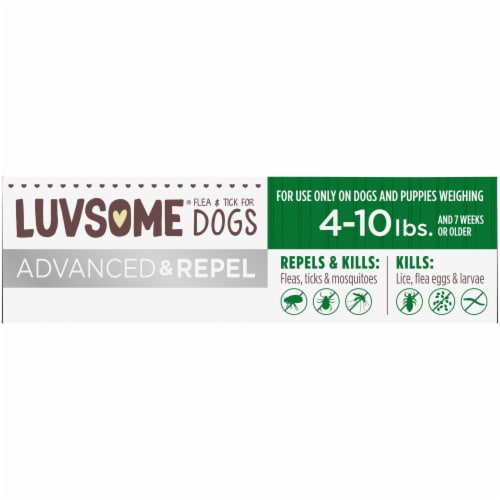 Luvsome® Advanced & Repel Flea & Tick Dog Treatment Perspective: left