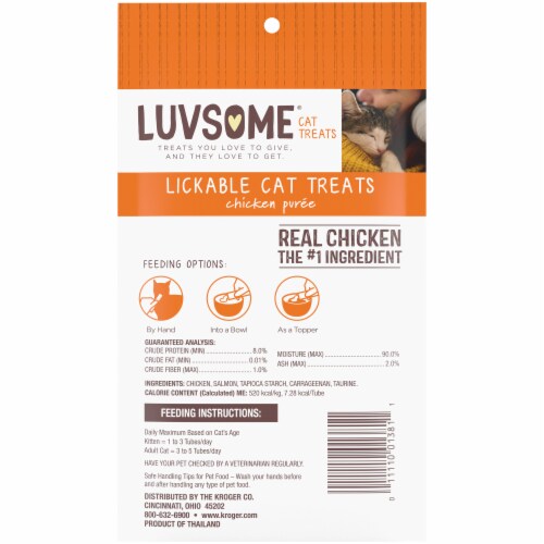 Luvsome® Chicken Purée Lickable Cat Treats Perspective: left