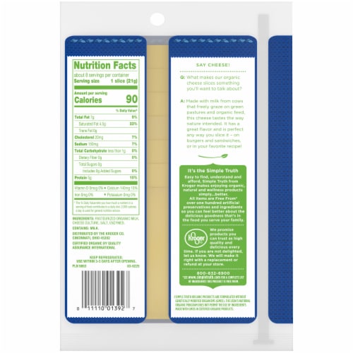 Simple Truth Organic® Sharp White Cheddar Cheese Slices Perspective: left