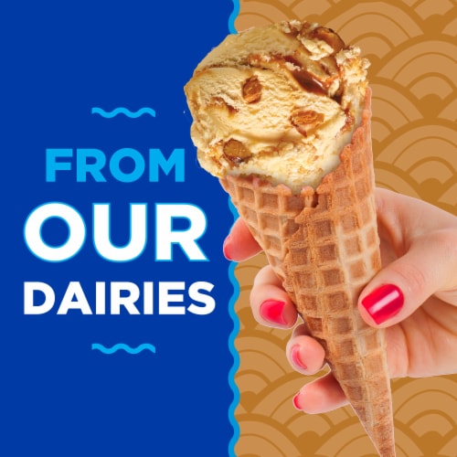 Kroger® Deluxe Low Fat Caramel Praline Frozen Yogurt Tub Perspective: left